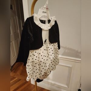 Little Me Black and White Baby Dress Set
